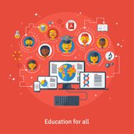 Vector illustration concept of education and online learning