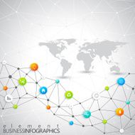 Modern infographic network template with place for your text Can N2