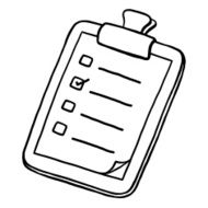 clipboard with check lists paper