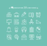 Set of Outline Education Icons