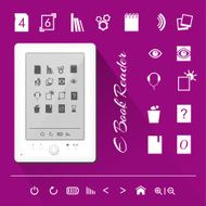 Electronic book (e-book) reader Icons N2