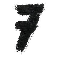 7 - Black handwritten number on white background Acrylic colors