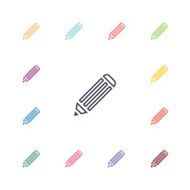 pencil flat icons set N3
