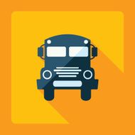 Flat modern design with shadow school bus N2