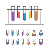 Chemical test tubes icons N12