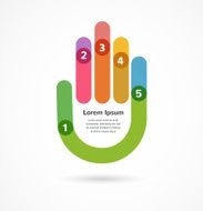 Abstract background infographic with hand