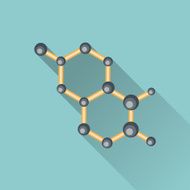 The atomic model icon flat style N2