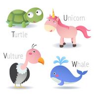 Alphabet with animals from T to W N2