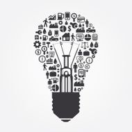 Elements are small icons Finance make in Light bulbs concept