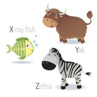 Alphabet with animals from X to Z N2