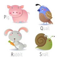 Alphabet with animals from P to S N2