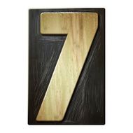 3d wood letterpress number 7