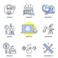 Science vector icons set