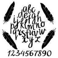 Alphabet numbers feathers