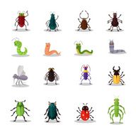 Vector insects flat icon set