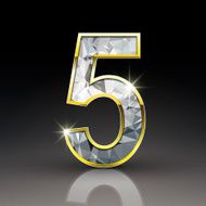 3d shiny diamond number 5