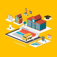e-learning concept 3d isometric infographic N2