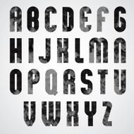 Black dotty graphic upper case letters rounded industrial font N2