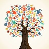 Diversity tree hands illustration N3