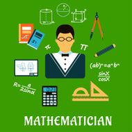 Mathematician or teacher with education objects