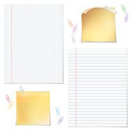 Sells and strips notebook paper with clips