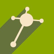 Flat with shadow icon and mobile applacation molecules N6