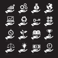 Hand concept white icons