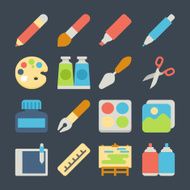 art flat icons set