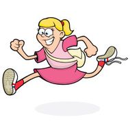 Running School Girl