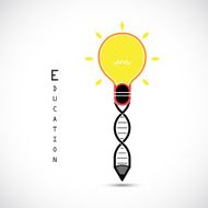 Creative bulb idea pencil concept and DNA symbol