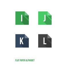 I J K L - Flat Design Paper Button Alphabet