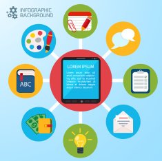 Flat education infographic background N22