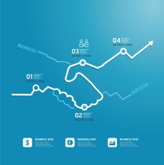 business handshake diagram line style template
