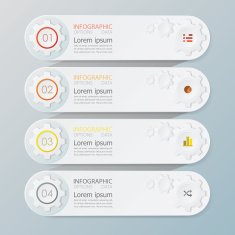 Gear Shape Infographics With Paper Graphic Style