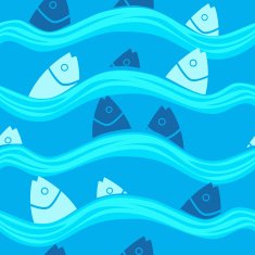 pattern with Fish in the Sea