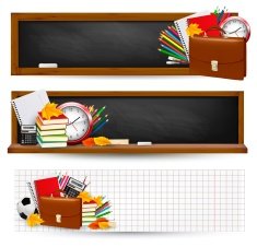 Banners with school supplies N2