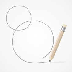 Pencil writing circle frame