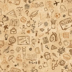School hand drawn pattern on grunge paper for your design