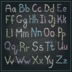 Chalk sketched pastel colors alphabet N2