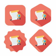diploma flat icon with long shadow eps10 N36