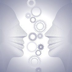 gears in the contour human head