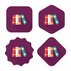bookshelf flat icon with long shadow eps10 N27