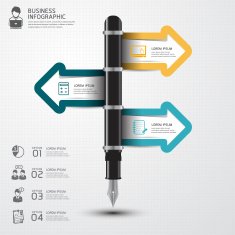 Vector Education and Business pen Infographics step option
