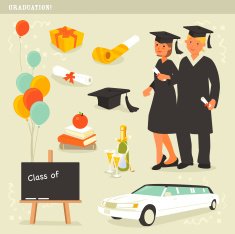 graduation celebration icons