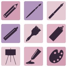 Vector Set of Art Painting and Drawing Icons N10