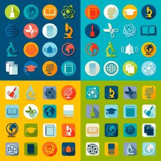 Set of education flat icons N105