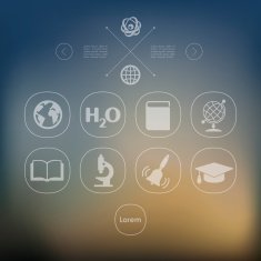 education infographic with unfocused background N99