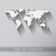World map with long shadow
