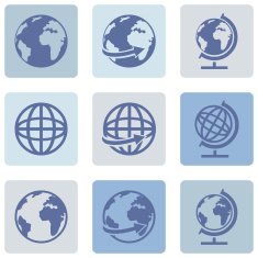 Vector Set of Globe Icons N4