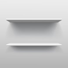 Realistic double book shelf template vector illustration
